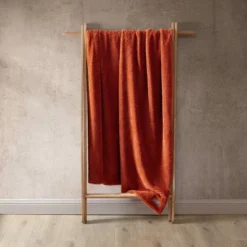 Eddie Bauer Ribbed Super Soft Textured Solid Orange 50" X 60" Throw Blanket -Home Decoration Sale GUEST 0198a49d 5542 406d 86a7 7e5eead4c1bb
