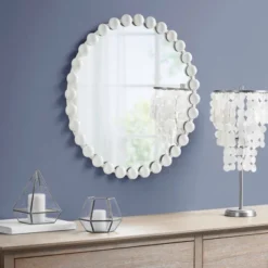 27" Marlowe Beaded Round Wall Mirror White - Madison Park 7 27" Marlowe Beaded Round Wall Mirror White - Madison Park -Home Decoration Sale GUEST 01db13bc a37e 4d86 8713 d4b0be0dacd8