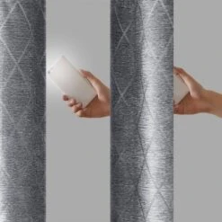 84"x50" Blake Diamond Jacquard Total Blackout Panel Gray -Home Decoration Sale GUEST 02377b80 e7d0 4fd7 94b4 525fe62324b2