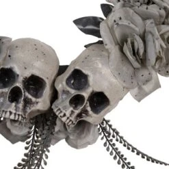 Northlight Double Skull And Gray Roses Halloween Wreath, 16-Inch, Unlit -Home Decoration Sale GUEST 025ceefc 9e21 4ecb 9abb fa1020482c4a