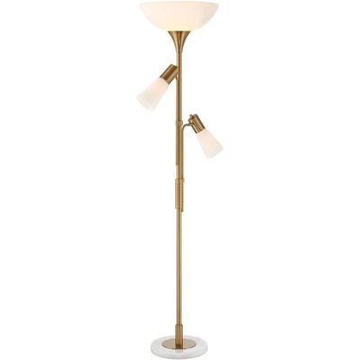 Possini Euro Design Modern Torchiere Floor Lamp With Side Lights 71" Tall Warm Gold Frosted Glass Shade For Living Room House 8 Possini Euro Design Modern Torchiere Floor Lamp With Side Lights 71" Tall Warm Gold Frosted Glass Shade For Living Room House - Image 8