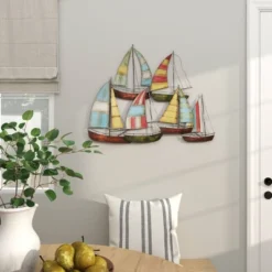 Coastal Metal Transportation Wall Decor Multi Colored - Olivia & May -Home Decoration Sale GUEST 03d22736 77db 41a0 ba3f 648ecd92c1ea