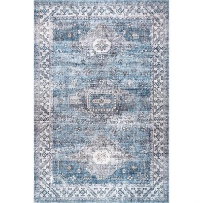 NuLOOM Eva Machine Washable Vintage Faded Medallion Area Rug 14 NuLOOM Eva Machine Washable Vintage Faded Medallion Area Rug - Image 14