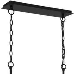 Possini Euro Design Carrine Black Silver Linear Pendant Chandelier 38 1/2" Wide Modern Clear Crystal 8-Light Fixture For Dining Room Kitchen Island -Home Decoration Sale GUEST 066d30e3 260f 4c45 90cd 145cc930395d