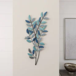Metal Leaf Wall Decor With Gold Accent Blue - Olivia & May -Home Decoration Sale GUEST 0675f94c f5cc 4f4f 8485 766acd90a383