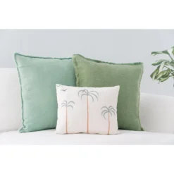 Green Linen Down Alternative Pillow