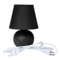 8.66" 2pk Petite Ceramic Orb Base Bedside Table Lamps With Matching Tapered Drum Shade Black - Creekwood Home -Home Decoration Sale GUEST 085cf649 ab64 4708 82a3 721fc4ad3558