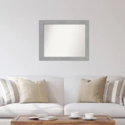32" X 26" Non-Beveled Vista Brushed Nickel Wall Mirror - Amanti Art -Home Decoration Sale GUEST 088652f1 6875 4afe 8ab9 a62f41721790