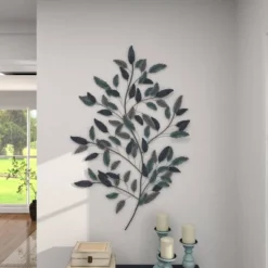 Metal Leaf Wall Decor With Gold Accent Blue - Olivia & May -Home Decoration Sale GUEST 095179f9 6a17 4207 84a0 9bf6fcaef2a5