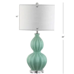 28" Glass Faye Table Lamp (Includes LED Light Bulb) Green - JONATHAN Y -Home Decoration Sale GUEST 095b4368 4cb9 4387 ba62 d21af8b273ec