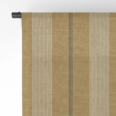 Little Arrow Design Co Ivy Stripes Mustard Single Panel Sheer Window Curtain - Deny Designs 3 Little Arrow Design Co Ivy Stripes Mustard Single Panel Sheer Window Curtain - Deny Designs - Image 3