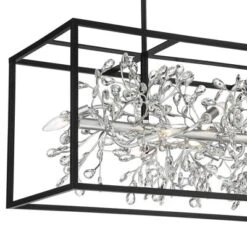 Possini Euro Design Carrine Black Silver Linear Pendant Chandelier 38 1/2" Wide Modern Clear Crystal 8-Light Fixture For Dining Room Kitchen Island -Home Decoration Sale GUEST 0a480c79 d7c9 45fb 93d7 94bae2d691b6