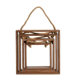 Farmlyn Creek Set Of 4 Square Wall Hanging Shelves, Rustic Wooden Cube Shelf With Rope, Brown, 4 Sizes -Home Decoration Sale GUEST 0b61867c abae 4d53 a8b3 906b3cf04726