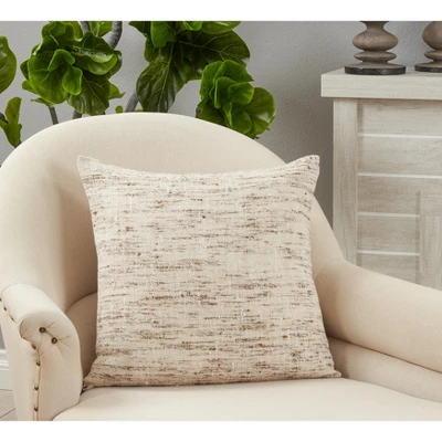 Saro Lifestyle Textured Decorative Pillow Cover, Oatmeal, 20" 2 Saro Lifestyle Textured Decorative Pillow Cover, Oatmeal, 20" - Image 2