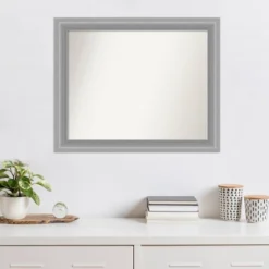 33" X 27" Non-Beveled Peak Polished Nickel Narrow Wall Mirror - Amanti Art -Home Decoration Sale GUEST 0caaff94 a093 4c47 9fdc 0a2c670ea48a