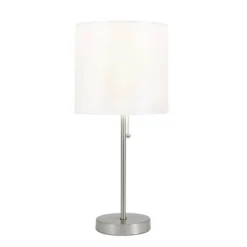 19" Metal Stick Table Lamp With Pull Chain Silver - Cresswell Lighting -Home Decoration Sale GUEST 0cf086a2 3afb 465e a556 ca52dbf08e79