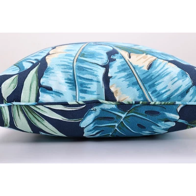 Set Of 2 Outdoor/Indoor Over-Sized Rectangular Throw Pillow Tortola Midnight Blue - Pillow Perfect 1 Set Of 2 Outdoor/Indoor Over-Sized Rectangular Throw Pillow Tortola Midnight Blue - Pillow Perfect