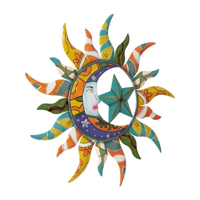 Metal Sun And Moon Indoor Outdoor Iron Wall Decor With Abstract Patterns - Olivia & May 14 Metal Sun And Moon Indoor Outdoor Iron Wall Decor With Abstract Patterns - Olivia & May - Image 14