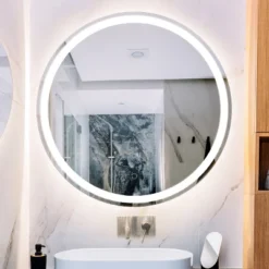 Dane 27" Round Frameless Anti-Fog Aluminum Front/Back-lit Tri-color LED Bathroom Vanity Mirror With Smart Touch Control - JONATHAN Y -Home Decoration Sale GUEST 0fd52077 5563 4ddd 8bab 2e0fc896e7e2