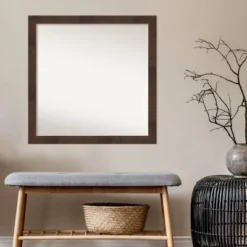 29" X 29" Non-Beveled Wildwood Brown Narrow Bathroom Wall Mirror - Amanti Art -Home Decoration Sale GUEST 10b1f71d ac19 4e71 bd1e 9a67c5957bdb