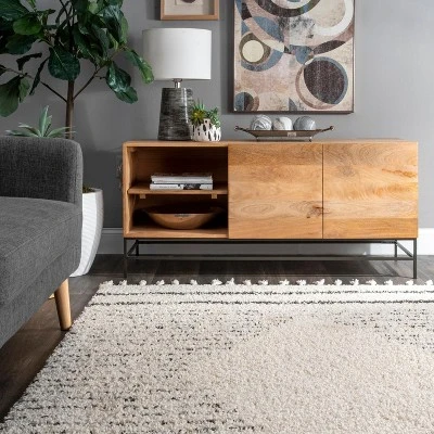 NuLOOM Kiera Moroccan Diamond Tassel Area Rug 3 NuLOOM Kiera Moroccan Diamond Tassel Area Rug - Image 3