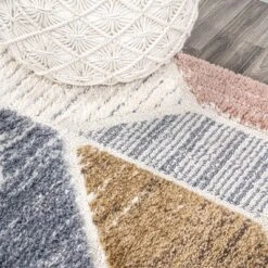 Aileen Geometric Scandi Colorblock Carved Area Rug - JONATHAN Y -Home Decoration Sale GUEST 10f95f08 77ce 4613 8352 a5aeb0a12eab