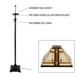 Hastings Home Tiffany-Style Dual Light LED Floor Lamp -Home Decoration Sale GUEST 1110172b 7503 4721 8149 3449e86953c2