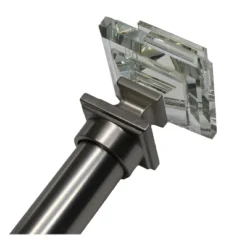 Linen Avenue Glass Square Single And Double Window Curtain Rod Set