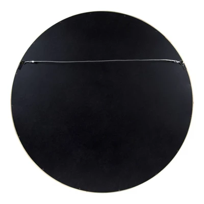 30" X 30" Hutton Round Wood Wall Mirror Natural - Kate And Laurel 3 30" X 30" Hutton Round Wood Wall Mirror Natural - Kate And Laurel - Image 3