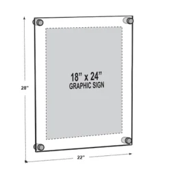Azar Displays Floating Acrylic Wall Frame With Silver Stand Off Caps: 18" X 24" Graphic Size, Overall Frame Size: 22" X 28" -Home Decoration Sale GUEST 14a2943e 0d22 47f0 bde3 ec9d7c0b7a92