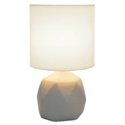 Geometric Concrete Lamp With Shade White - Simple Designs