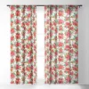 Ninola Design Poinsettia Holiday Flowers Single Panel Sheer Window Curtain - Deny Designs