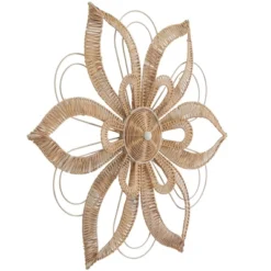 Rattan Floral Daisy Wall Decor With Metal Wire Brown - Olivia & May -Home Decoration Sale GUEST 17ced90e 7ab9 47b8 96e4 d22f8a7da7bf