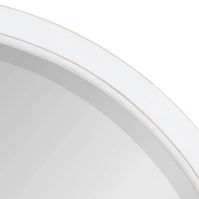 24" X 24" Hogan Round Framed Decorative Wall Mirror White - Kate & Laurel All Things Decor 2 24" X 24" Hogan Round Framed Decorative Wall Mirror White - Kate & Laurel All Things Decor - Image 2