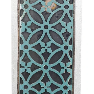 Wood Geometric Intricately Carved Wall Decor With Mirror Set Of 2 White - Olivia & May 4 Wood Geometric Intricately Carved Wall Decor With Mirror Set Of 2 White - Olivia & May - Image 4