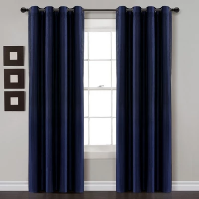 Home Boutique Insulated Grommet 100% Blackout Faux Silk Window Curtain Panel Navy Single 52x95 1 Home Boutique Insulated Grommet 100% Blackout Faux Silk Window Curtain Panel Navy Single 52x95