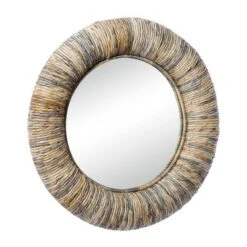 Coastal Teak Wood Wall Mirror With Coiled Frame Gray - Olivia & May -Home Decoration Sale GUEST 1a1388b0 d1dc 4fd8 a8be 7c289fae4992