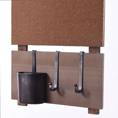Multi-Functional Wall Memo Board With Chalkboard And Corkboard Brown - StyleCraft 3 Multi-Functional Wall Memo Board With Chalkboard And Corkboard Brown - StyleCraft - Image 3