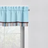 Bacati - Solid Stripes Aqua/Choc Window Valance