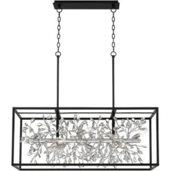 Possini Euro Design Carrine Black Silver Linear Pendant Chandelier 38 1/2" Wide Modern Clear Crystal 8-Light Fixture For Dining Room Kitchen Island -Home Decoration Sale GUEST 1ada9ea3 34f4 42da bef6 9310af5afbb5