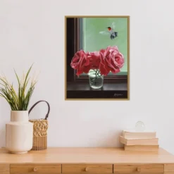 18" X 24" Window Shopping Rose By Fred Szatkowski Framed Canvas Wall Art - Amanti Art -Home Decoration Sale GUEST 1af859bc 42ce 49ea ac50 2e1392906169