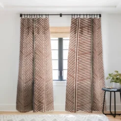 Little Arrow Design Co Organic Chevron On Brandywine Single Panel Sheer Window Curtain - Deny Designs -Home Decoration Sale GUEST 1b6bb244 ad06 459e a731 1611dcbbce08