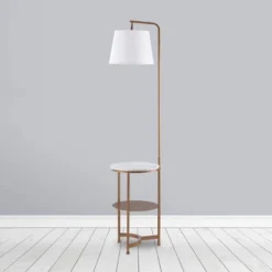 64" Taelyn Contemporary Floor Lamp With Table And Built-In USB Copper/White Marble - Teamson Home -Home Decoration Sale GUEST 1c19f6fa d82c 4266 9203 f1f8d2b5dc94