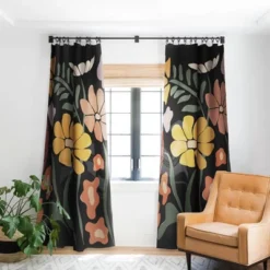 Miho TROPICAL Floral Night 84" X 50" Single Panel Blackout Window Curtain - Deny Designs -Home Decoration Sale GUEST 1c9b1762 0427 42da 9e50 ef320a7a9a2b