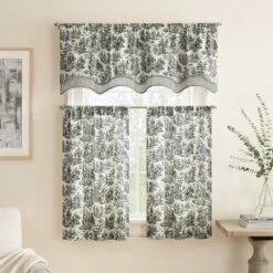 2pk 52"x36" Charmed Life Floral Curtain Tiers Gray - Waverly