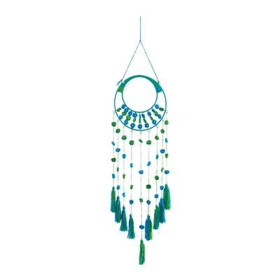 Bohemian Wool Floral Wall Decor With Tassels And Pom Poms – Olivia & May 6 Bohemian Wool Floral Wall Decor With Tassels And Pom Poms – Olivia & May - Image 6