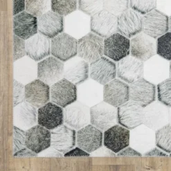 Marcel Geometric Block Animal Print Area Rug White/Gray - Captiv8e Designs -Home Decoration Sale GUEST 1e81135f 5e63 4272 99af d995dcd07382