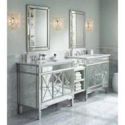 Uttermost Roseau Rectangular Vanity Wall Mirror Modern Beveled Silver Pewter Beaded Border Frame 24" Wide Bathroom Bedroom Living Room House Entryway -Home Decoration Sale GUEST 1fc4973b 64f3 4ea2 86cd a8c983aea7c5