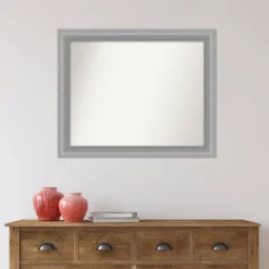33" X 27" Non-Beveled Peak Polished Nickel Narrow Wall Mirror - Amanti Art -Home Decoration Sale GUEST 213f0831 d847 4deb 8060 d93d9400ec4f