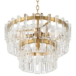 Vienna Full Spectrum Luxum Burnished Brass Chandelier 18 3/4" Wide Modern Tiered Crystal 6-Light Fixture For Dining Room House Foyer Kitchen Island -Home Decoration Sale GUEST 215500ae 15a2 4f66 90e2 486875a99b29